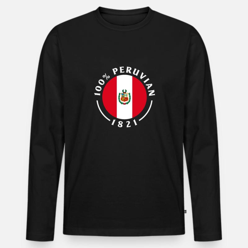 Peru Peruvian Gift - Men's Premium Organic Long Sleeve Shirt - black