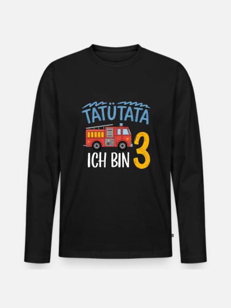 Tatütata Fire Brigade 3rd Birthday - Men's Premium Organic Long Sleeve Shirt - black