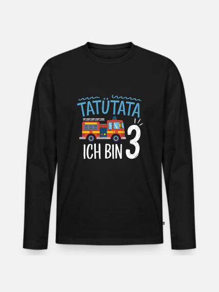 Tatütata Fire Brigade 3rd Birthday - Men's Premium Organic Long Sleeve Shirt - black
