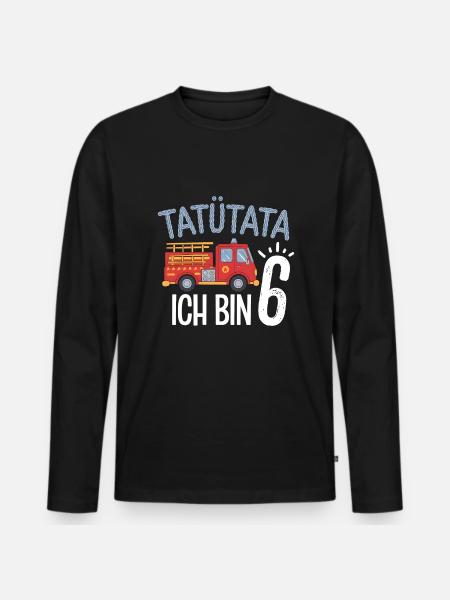Tatütata Fire Brigade 6th Birthday - Men's Premium Organic Long Sleeve Shirt - black