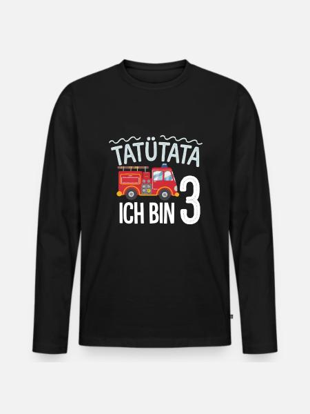 Tatütata Fire Brigade 3rd Birthday - Men's Premium Organic Long Sleeve Shirt - black