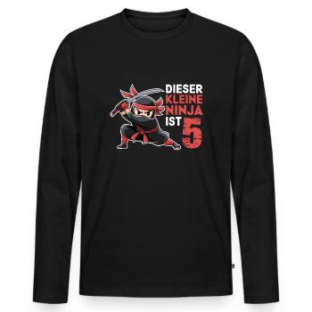 This Little Ninja Is 5 Birthday Shirt - Men's Premium Organic Long Sleeve Shirt - black - Front - Nico (187cm)