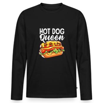 Hot Dog Queen Spicy Enthusiasm - Men's Premium Organic Long Sleeve Shirt - black - Front - Nico (187cm)