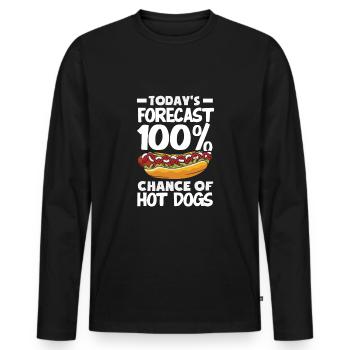 Prédiction du jour : 100% hot-dog - T-shirt manches longues Premium bio Homme - noir - Devant - Nico (187cm)