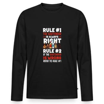 Lustiger Barkeeper Spruch Barkeeper Geschenk - Männer Premium Bio Langarmshirt - Schwarz - Vorne - Nico (187cm)