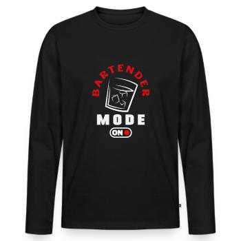 Funny Bartender Saying Bartender Gift - Men's Premium Organic Long Sleeve Shirt - black - Front - Nico (187cm)