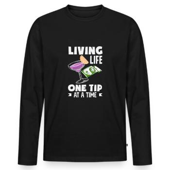 Lustiger Barkeeper Spruch Barkeeper Geschenk - Männer Premium Bio Langarmshirt - Schwarz - Vorne - Nico (187cm)