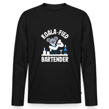 Lustiger Barkeeper Spruch Barkeeper Geschenk - Männer Premium Bio Langarmshirt - Schwarz - Vorne - Nico (187cm)
