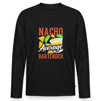 Lustiger Barkeeper Spruch Barkeeper Geschenk - Männer Premium Bio Langarmshirt - Schwarz - Vorne - Nico (187cm)