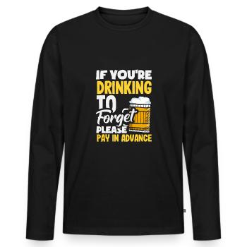 Lustiger Barkeeper Spruch Barkeeper Geschenk - Männer Premium Bio Langarmshirt - Schwarz - Vorne - Nico (187cm)