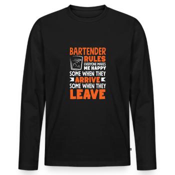Funny Bartender Saying Bartender Gift - Men's Premium Organic Long Sleeve Shirt - black - Front - Nico (187cm)