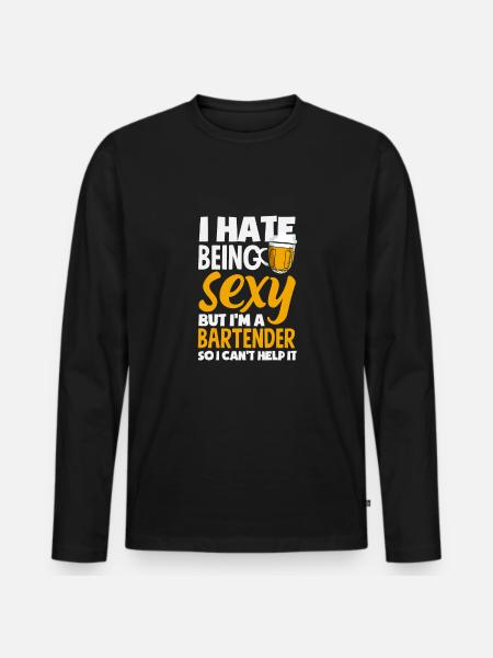Funny Bartender Saying Bartender Gift - Men's Premium Organic Long Sleeve Shirt - black