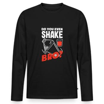 Funny Bartender Saying Bartender Gift - Men's Premium Organic Long Sleeve Shirt - black - Front - Nico (187cm)