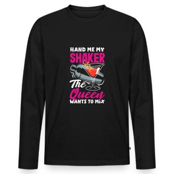 Funny Bartender Saying Bartender Gift - Men's Premium Organic Long Sleeve Shirt - black - Front - Nico (187cm)