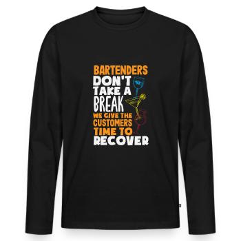 Lustiger Barkeeper Spruch Barkeeper Geschenk - Männer Premium Bio Langarmshirt - Schwarz - Vorne - Nico (187cm)