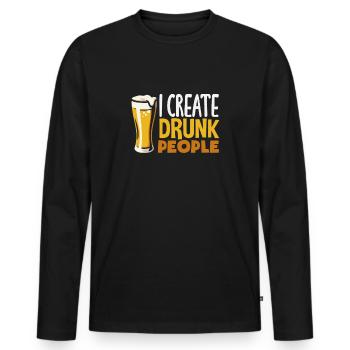 Funny Bartender Saying Bartender Gift - Men's Premium Organic Long Sleeve Shirt - black - Front - Nico (187cm)