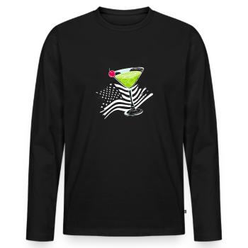 Funny Bartender Saying Bartender Gift - Men's Premium Organic Long Sleeve Shirt - black - Front - Nico (187cm)