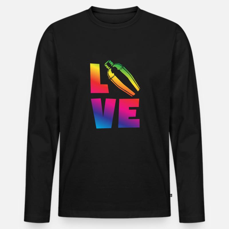 Lustiger Barkeeper Spruch Barkeeper Geschenk - Männer Premium Bio Langarmshirt - Schwarz