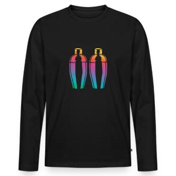 Funny Bartender Saying Bartender Gift - Men's Premium Organic Long Sleeve Shirt - black - Front - Nico (187cm)