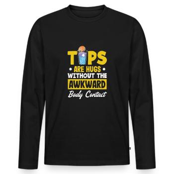 Funny Bartender Saying Bartender Gift - Men's Premium Organic Long Sleeve Shirt - black - Front - Nico (187cm)
