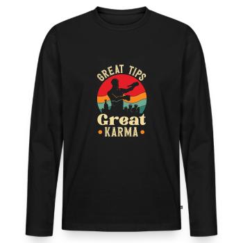 Funny Bartender Saying Bartender Gift - Men's Premium Organic Long Sleeve Shirt - black - Front - Nico (187cm)