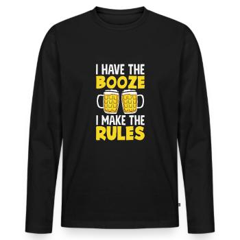 Funny Bartender Saying Bartender Gift - Men's Premium Organic Long Sleeve Shirt - black - Front - Nico (187cm)
