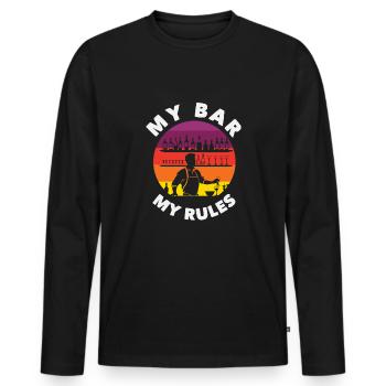 Funny Bartender Saying Bartender Gift - Men's Premium Organic Long Sleeve Shirt - black - Front - Nico (187cm)