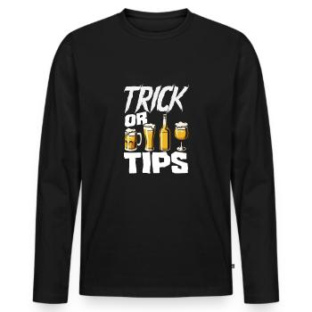 Funny Bartender Saying Bartender Gift - Men's Premium Organic Long Sleeve Shirt - black - Front - Nico (187cm)