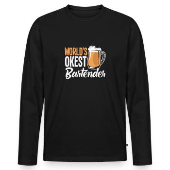 Funny Bartender Saying Bartender Gift - Men's Premium Organic Long Sleeve Shirt - black - Front - Nico (187cm)