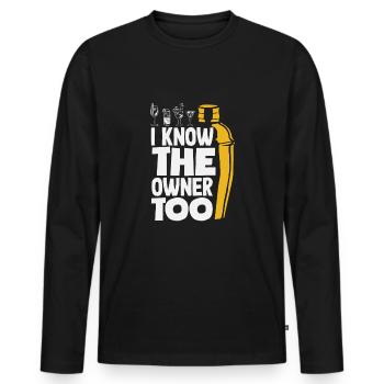 Lustiger Barkeeper Spruch Barkeeper Geschenk - Männer Premium Bio Langarmshirt - Schwarz - Vorne - Nico (187cm)