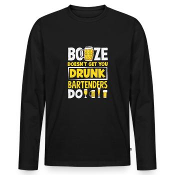 Lustiger Barkeeper Spruch Barkeeper Geschenk - Männer Premium Bio Langarmshirt - Schwarz - Vorne - Nico (187cm)