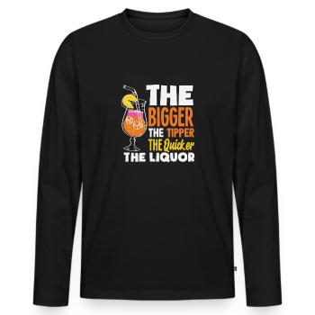 Funny Bartender Saying Bartender Gift - Men's Premium Organic Long Sleeve Shirt - black - Front - Nico (187cm)