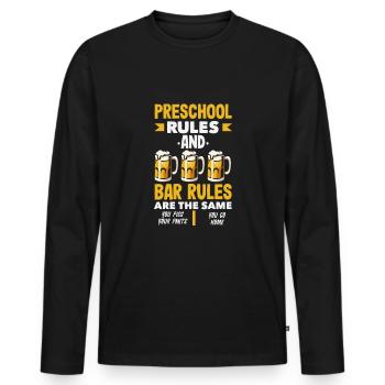 Funny Bartender Saying Bartender Gift - Men's Premium Organic Long Sleeve Shirt - black - Front - Nico (187cm)