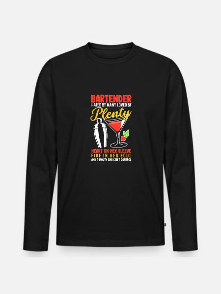 Funny Bartender Saying Bartender Gift - Men's Premium Organic Long Sleeve Shirt - black
