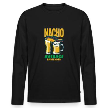 Lustiger Barkeeper Spruch Barkeeper Geschenk - Männer Premium Bio Langarmshirt - Schwarz - Vorne - Nico (187cm)