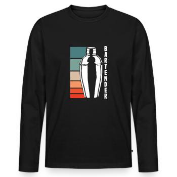 Lustiger Barkeeper Spruch Barkeeper Geschenk - Männer Premium Bio Langarmshirt - Schwarz - Vorne - Nico (187cm)