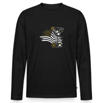 Funny Bartender Saying Bartender Gift - Men's Premium Organic Long Sleeve Shirt - black - Front - Nico (187cm)