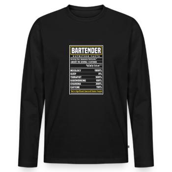 Lustiger Barkeeper Spruch Barkeeper Geschenk - Männer Premium Bio Langarmshirt - Schwarz - Vorne - Nico (187cm)