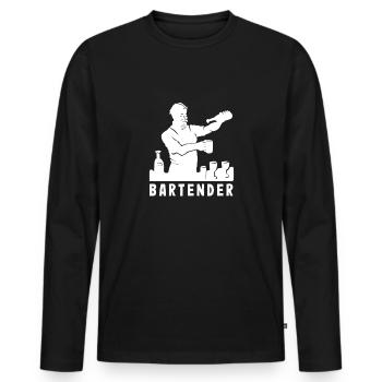 Lustiger Barkeeper Spruch Barkeeper Geschenk - Männer Premium Bio Langarmshirt - Schwarz - Vorne - Nico (187cm)