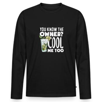 Funny Bartender Saying Bartender Gift - Men's Premium Organic Long Sleeve Shirt - black - Front - Nico (187cm)