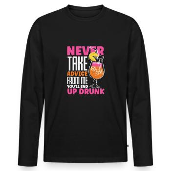 Funny Bartender Saying Bartender Gift - Men's Premium Organic Long Sleeve Shirt - black - Front - Nico (187cm)