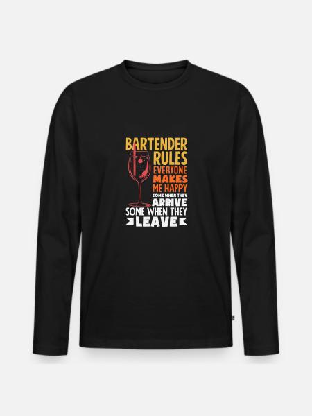 Funny Bartender Saying Bartender Gift - Men's Premium Organic Long Sleeve Shirt - black