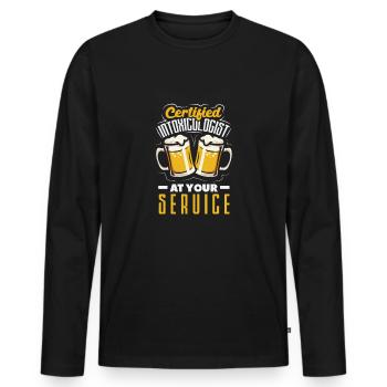Funny Bartender Saying Bartender Gift - Men's Premium Organic Long Sleeve Shirt - black - Front - Nico (187cm)