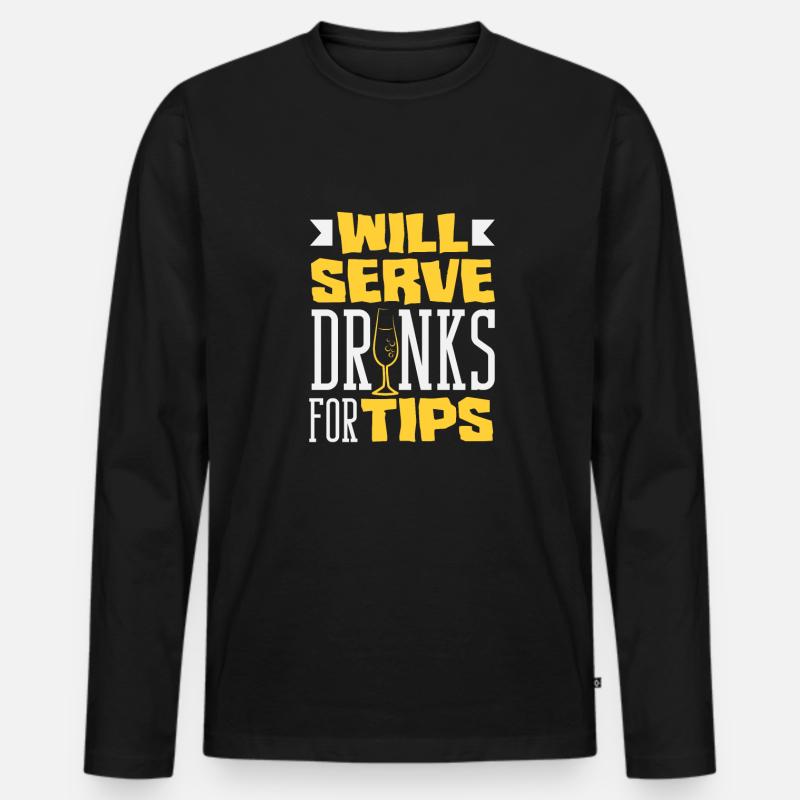 Funny Bartender Saying Bartender Gift - Men's Premium Organic Long Sleeve Shirt - black