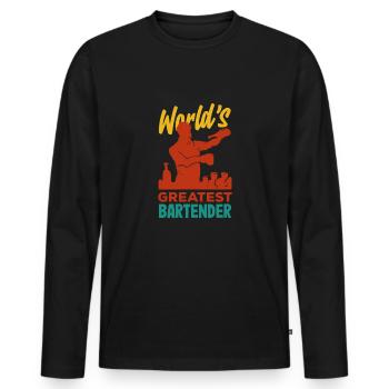 Lustiger Barkeeper Spruch Barkeeper Geschenk - Männer Premium Bio Langarmshirt - Schwarz - Vorne - Nico (187cm)