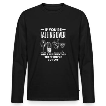 Funny Bartender Saying Bartender Gift - Men's Premium Organic Long Sleeve Shirt - black - Front - Nico (187cm)