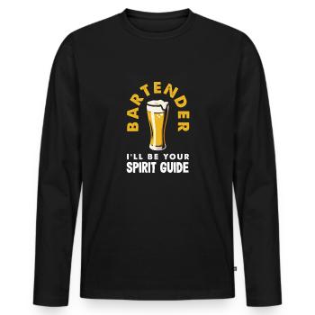 Funny Bartender Saying Bartender Gift - Men's Premium Organic Long Sleeve Shirt - black - Front - Nico (187cm)