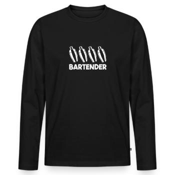Lustiger Barkeeper Spruch Barkeeper Geschenk - Männer Premium Bio Langarmshirt - Schwarz - Vorne - Nico (187cm)