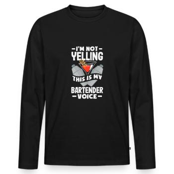 Lustiger Barkeeper Spruch Barkeeper Geschenk - Männer Premium Bio Langarmshirt - Schwarz - Vorne - Nico (187cm)
