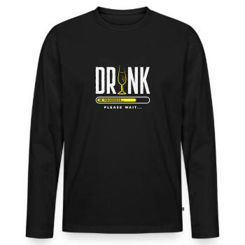 Funny Bartender Saying Bartender Gift - Men's Premium Organic Long Sleeve Shirt - black - Front - Nico (187cm)